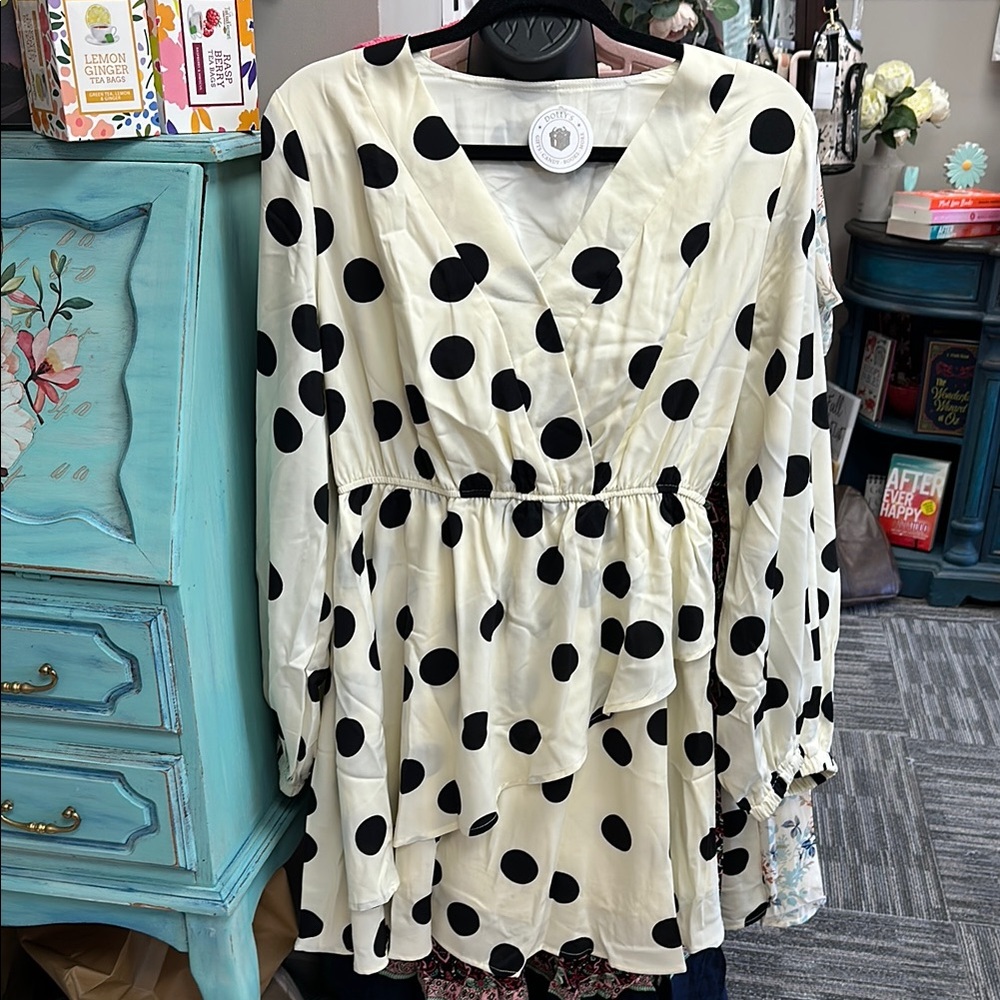 Chic Polka Dot Wrap Dress
